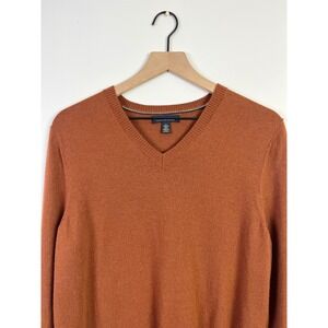 Banana Republic Preppy Merino Wool Sweater V-Neck‎ Long Sleeve Copper Brown L